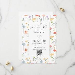Save The Date Boho Chic Fleur sauvage Moderne Floral Mariage