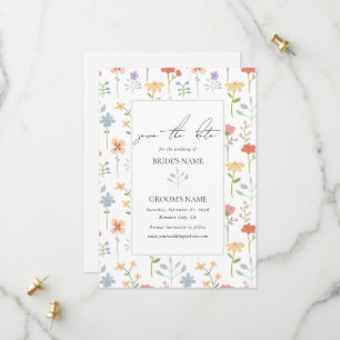 Save The Date Boho Chic Fleur sauvage Moderne Floral Mariage