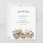 Save The Date Boho Chic Fleurs Sauvages Moderne 3 Photo (Devant)