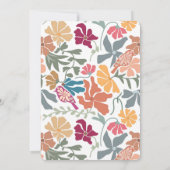 Save The Date Boho Chic Floral Mariage Rétro Milieu de Siècle (Dos)