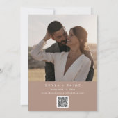 Save The Date Boho Chic Neutral Taupe QR Code Calendrier photo (Dos)