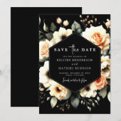 Save The Date Boho Chic Peach Mariage (Devant / Derrière)