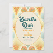 Save The Date Boho Chic Rétro Fleurs Mariage (Devant)