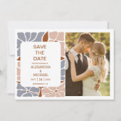 Save The Date Boho Chic Retro Floral Mariage Photo (Devant)