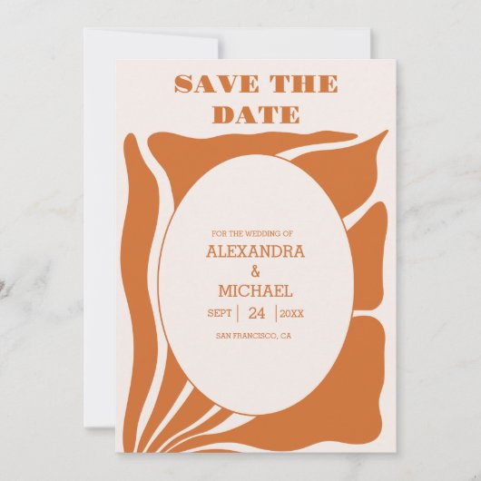 Save The Date Boho Chic Retro Floral Mariage Photo (Devant)