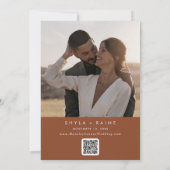 Save The Date Boho Chic Terracotta QR Code Calendrier photo (Dos)