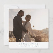 Save The Date Boho Chic Turquoise et blanc Carré Photo Retour (Dos)