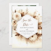 Save The Date Boho classique Mariage rustique (Devant / Derrière)