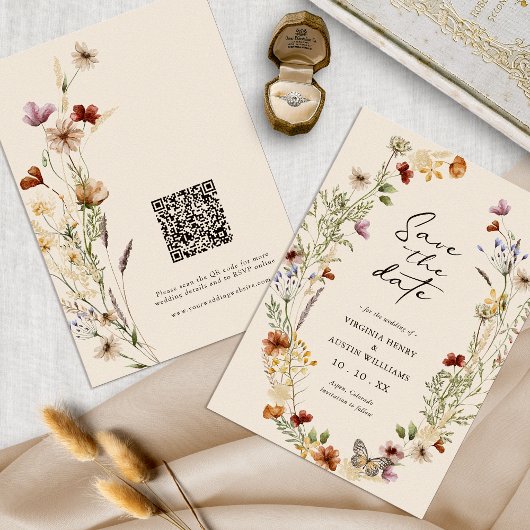 Save The Date Boho Code QR Date de sauvegarde