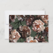 Save The Date Boho Dark Peony Flowers Mariage moderne (Dos)