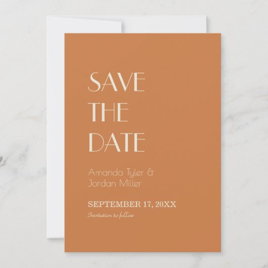 Save The Date Boho Deco d'automne | Mariage en terre cuite (Devant)