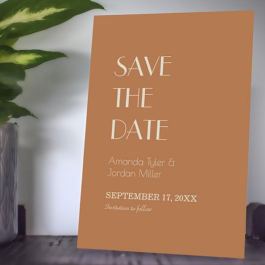 Save The Date Boho Deco d'automne | Mariage en terre cuite