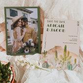 Save The Date Boho Desert Cactus Arizona Destination mariage