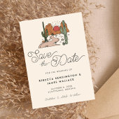 Save The Date Boho Desert Cactus Mariage de script moderne