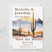 Save The Date Boho Desert Cactus Mariage occidental (Devant)
