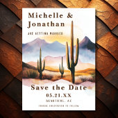 Save The Date Boho Desert Cactus Mariage occidental