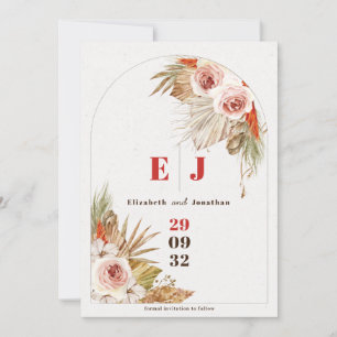 Save The Date Boho désert floral Tons de la Terre mariage