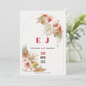 Save The Date Boho désert floral Tons de la Terre mariage photo (Debout devant)