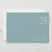 Save The Date Boho Dusty bleu & vert horizontal Enregistrer la d (Devant)