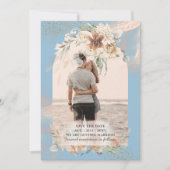 Save The Date BOHO Dusty Blue Pampas Grass Mariage (Devant)