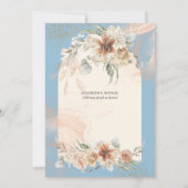 Save The Date BOHO Dusty Blue Pampas Grass Mariage (Dos)