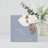 Save The Date Boho Dusty Blue Pampas Grass Mariage (Debout devant)