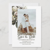 Save The Date Boho Dusty Rose Floral Bouquet Photo (Devant)