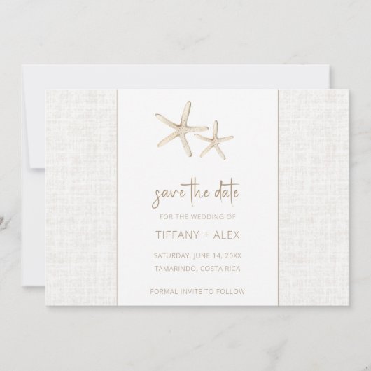 Save The Date Boho Elegant Beach Wedding Photo (Devant)