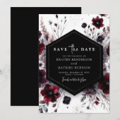 Save The Date Boho Elegant Mariage Bourgogne (Devant / Derrière)