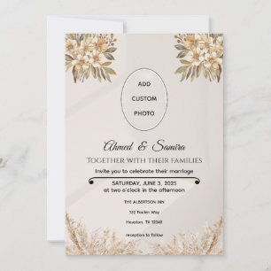 Save The Date Boho Elegant Rustic Floral Wedding Enregistrer la 