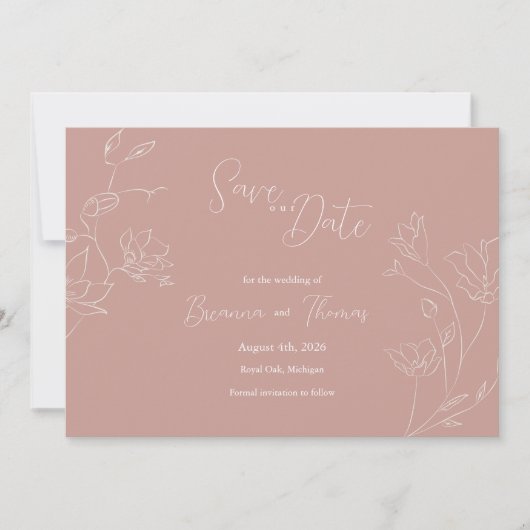 Save The Date Boho Enregistrer la date | Terracotta Floral Desig (Devant)
