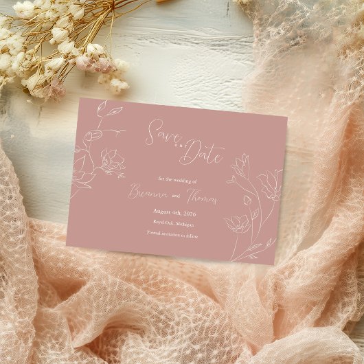 Save The Date Boho Enregistrer la date | Terracotta Floral Desig