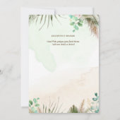 Save The Date BOHO Eucalyptus Pampas Mariage vert herbe (Dos)