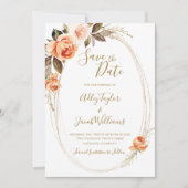 Save The Date Boho Fall Floral Photo Wedding Enregistrer la date (Devant)