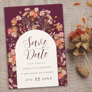 Save The Date Boho Fall Rustic Fleur sauvage Mariage