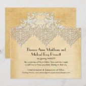 Save The Date BOHO Fausse toile de jute et dentelle style gitan  (Devant / Derrière)