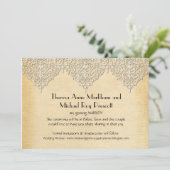 Save The Date BOHO Faux Burlap et Dentelle style gitan moderne m (Debout devant)