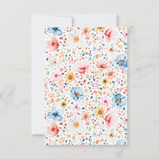 Save The Date Boho Fleur sauvage aquarelle Enregistrer la date (Dos)