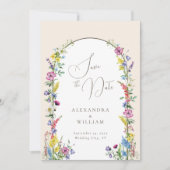 Save The Date Boho Fleur sauvage Arch Mariage Photo (Devant)