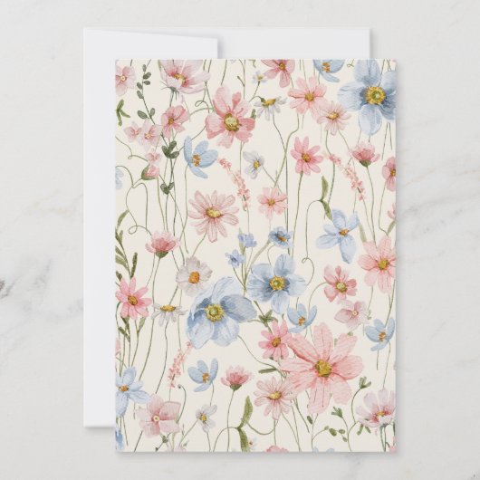 Save The Date Boho fleur sauvage beige Enregistrer la date Minim (Dos)