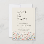 Save The Date Boho fleur sauvage beige Enregistrer la date Minim (Devant)