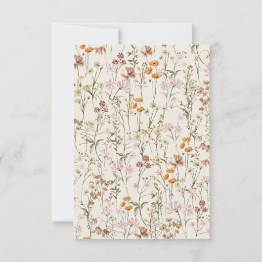 Save The Date Boho fleur sauvage beige Enregistrer la date Minim (Dos)