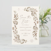 Save The Date Boho Fleur sauvage Elegant Floral Mariage Photo (Debout devant)