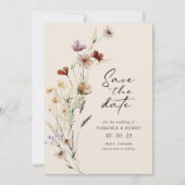Save The Date Boho Fleur sauvage Enregistrer La Date (Devant)
