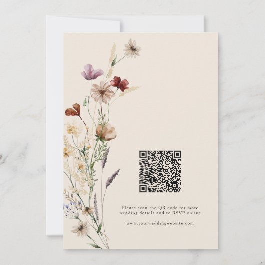 Save The Date Boho Fleur sauvage Enregistrer La Date (Dos)