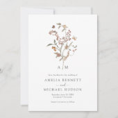 Save The Date Boho Fleur Sauvage Faire Part de Date de Mariage (Devant)