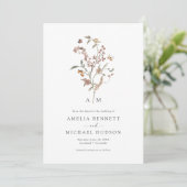 Save The Date Boho Fleur Sauvage Faire Part de Date de Mariage (Debout devant)