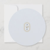 Save The Date Boho Fleur sauvage Fern Dusty Blue Mariage Round (Dos)