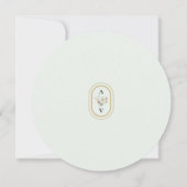 Save The Date Boho Fleur sauvage Fern Mint Mariage vert ronde (Dos)