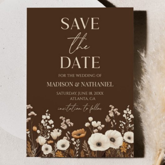 Save The Date Boho Fleur sauvage Fleur sauvage Floral Jardin Mar